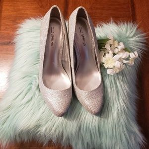 Silver Shimmer 4" Heel Pumps